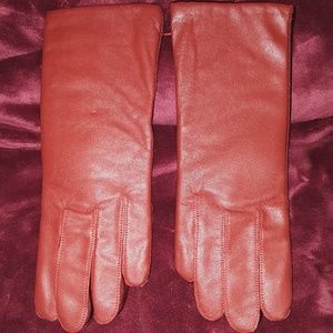 Avon Ladies Goatskin Red Leather Gloves, New!